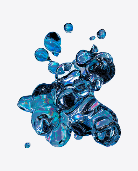 Holographic Liquid Abstract Form PNG