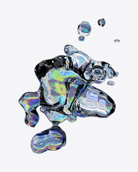Holographic Liquid Abstract Form PNG