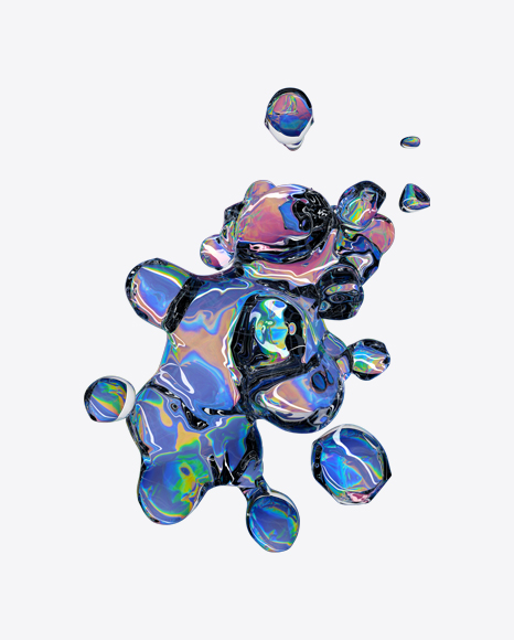 Holographic Liquid Abstract Form PNG