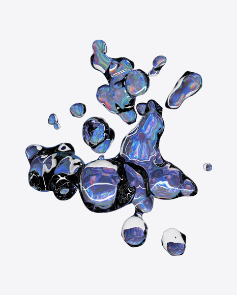 Holographic Liquid Abstract Form PNG