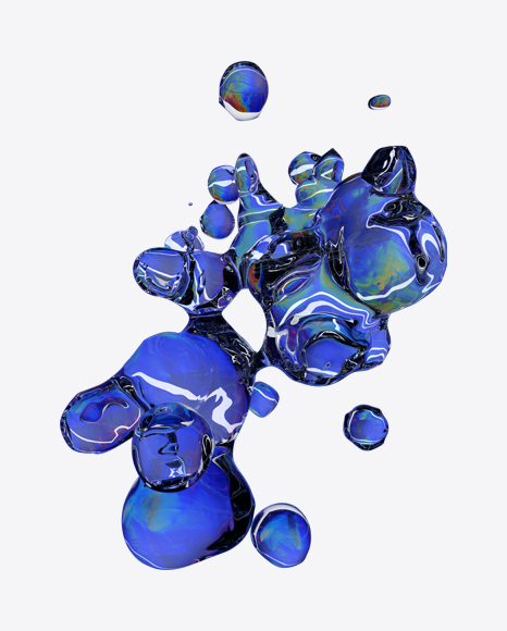 Blue Liquid Abstract Form PNG