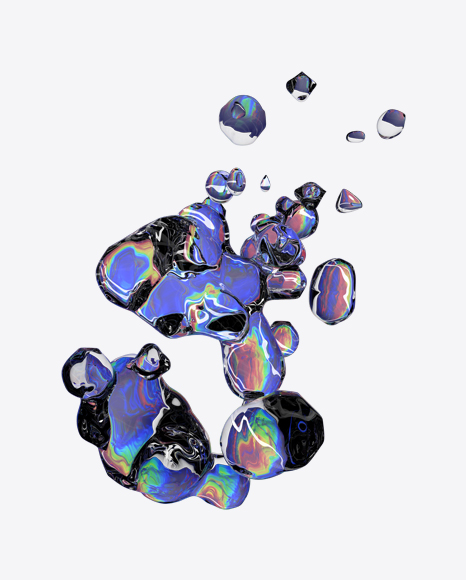 Holographic Liquid Abstract Form PNG