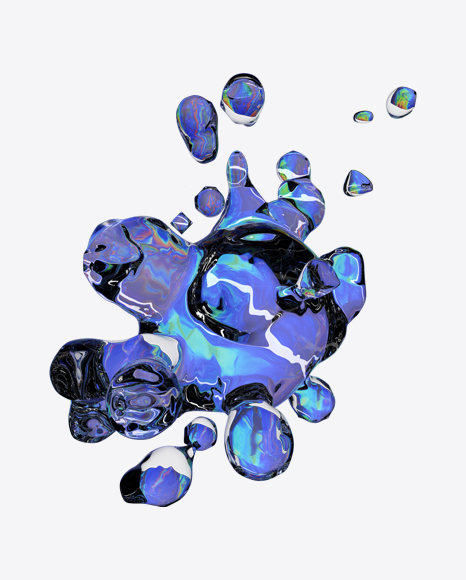 Holographic Liquid Abstract Form PNG