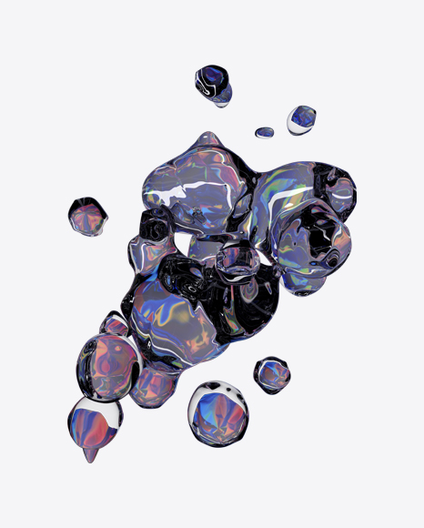 Holographic Liquid Abstract Form PNG
