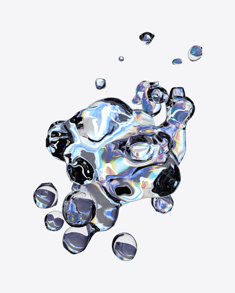 Holographic Liquid Abstract Form PNG
