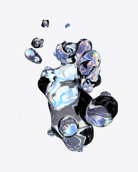 Holographic Liquid Abstract Form PNG