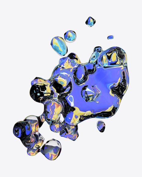 Holographic Liquid Abstract Form PNG