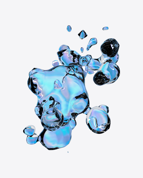 Holographic Liquid Abstract Form PNG