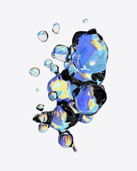 Holographic Liquid Abstract Form PNG