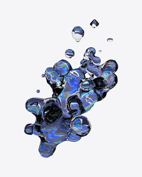 Holographic Liquid Abstract Form PNG