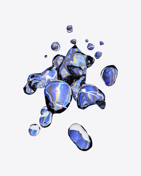 Holographic Liquid Abstract Form PNG