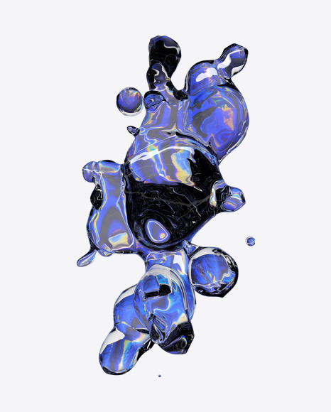 Holographic Liquid Abstract Form PNG