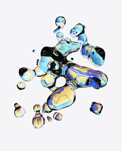 Holographic Liquid Abstract Form PNG