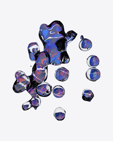 Holographic Liquid Abstract Form PNG