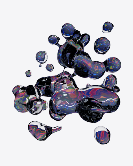 Holographic Liquid Abstract Form PNG