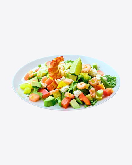 Salad w Shrimps, Cheese & Fresh Vegetables PNG