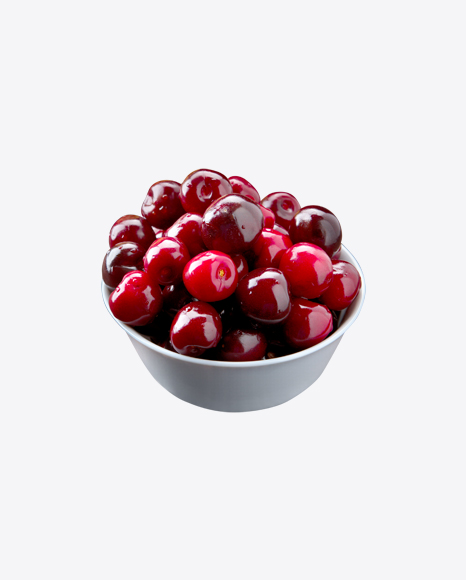 Cherries in White Bowl PNG