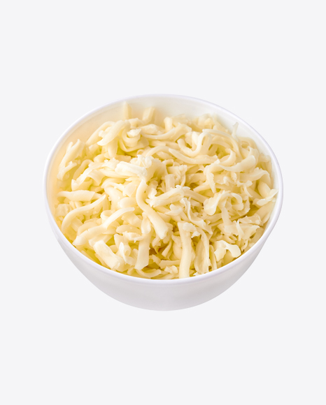 Shredded Cheese in Ceramic Bowl