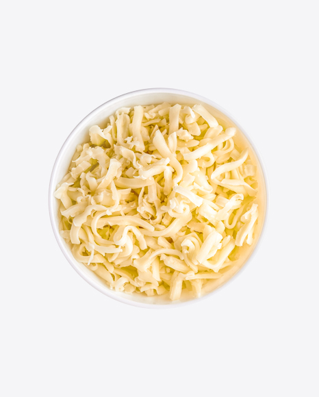 Shredded Cheese in Ceramic Bowl