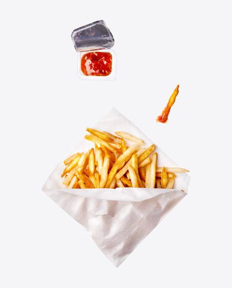 French fries bag png, transparent