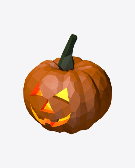 Low Poly Halloween Pumpkin PNG