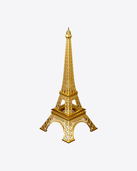 Gold Eiffel Tower Figurine PNG