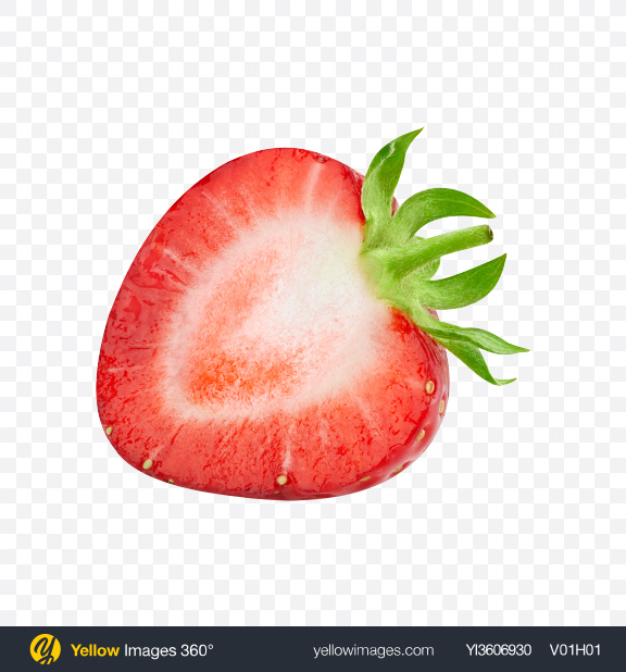 Download Half of Strawberry Transparent PNG on YELLOW Images