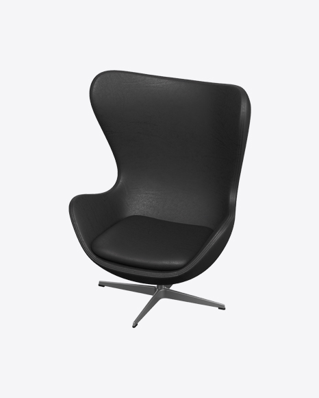 Black Leather Egg Chair