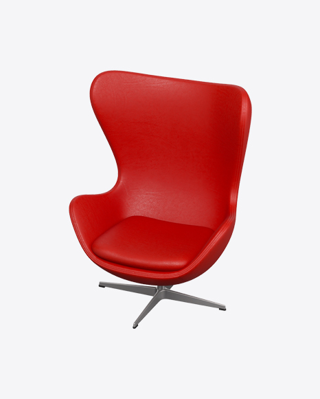 Red Leather Egg Chair
