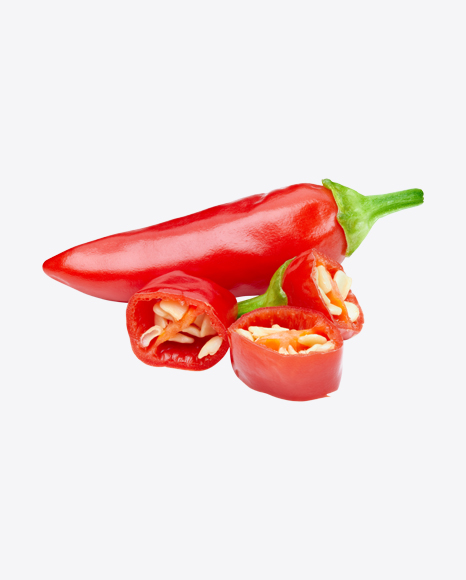 Red Chili Pepper w/ Slices PNG