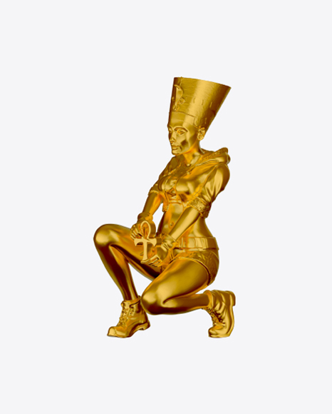 Golden Nefertiti Figurine PNG
