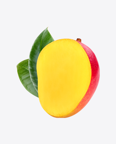 Mango Half w/ Leaves PNG