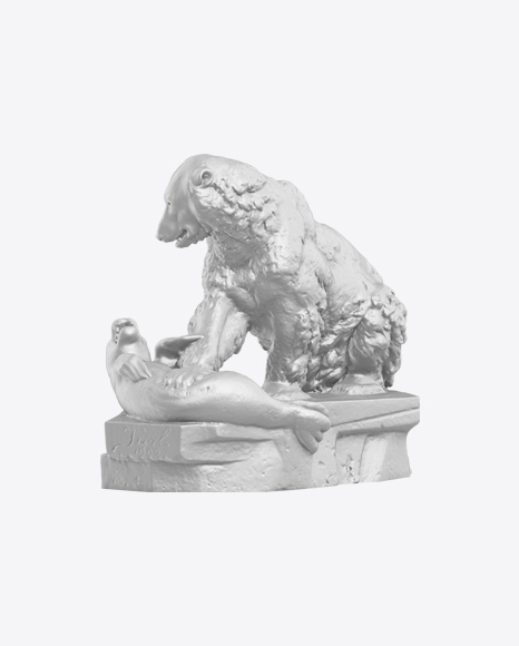 Bear & Seal Sculpture PNG
