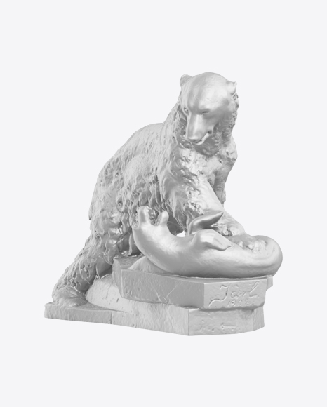 Bear & Seal Sculpture PNG