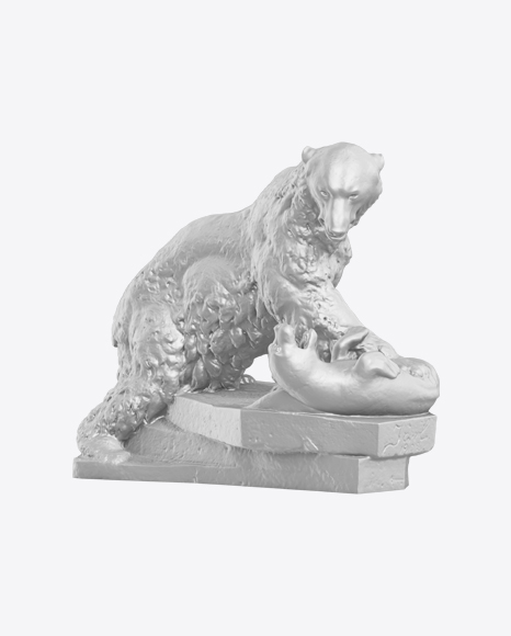 Bear & Seal Sculpture PNG