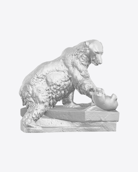 Bear & Seal Sculpture PNG