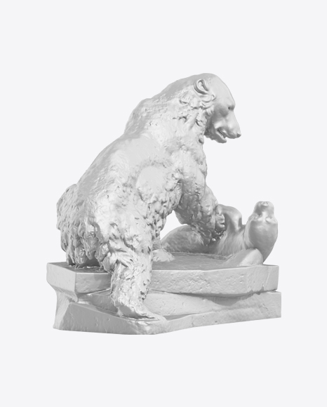 Bear & Seal Sculpture PNG