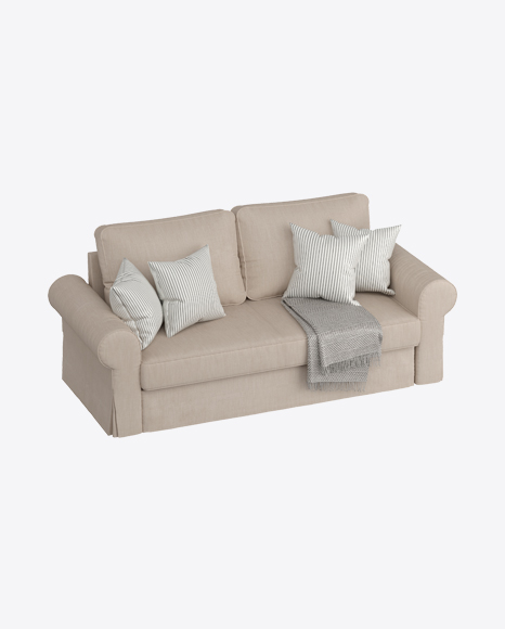 Beige Sofa with Pillows