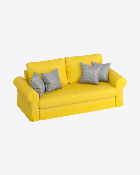 Yellow Sofa with Pillows