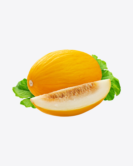 Yellow Melon w/ Leaves PNG