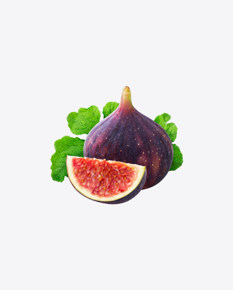 Fig Fruits w/ Leaf PNG