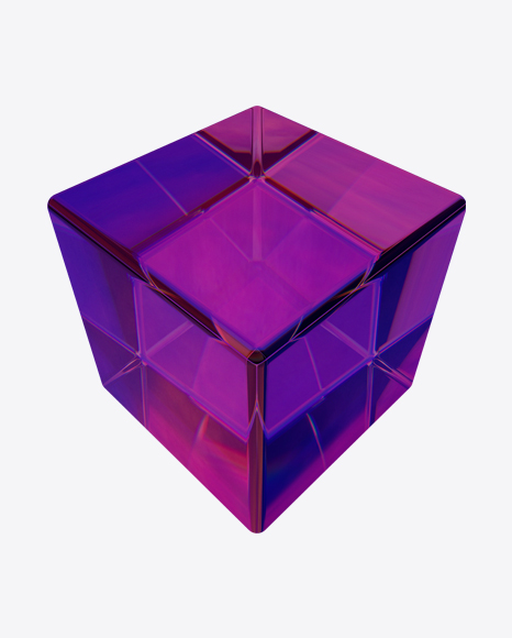 Purple Cube Object PNG
