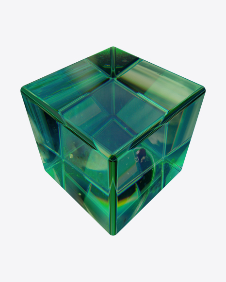 Green Cube Object PNG