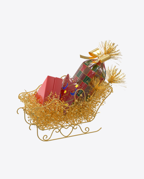 Christmas Sleigh with Gifts PNG