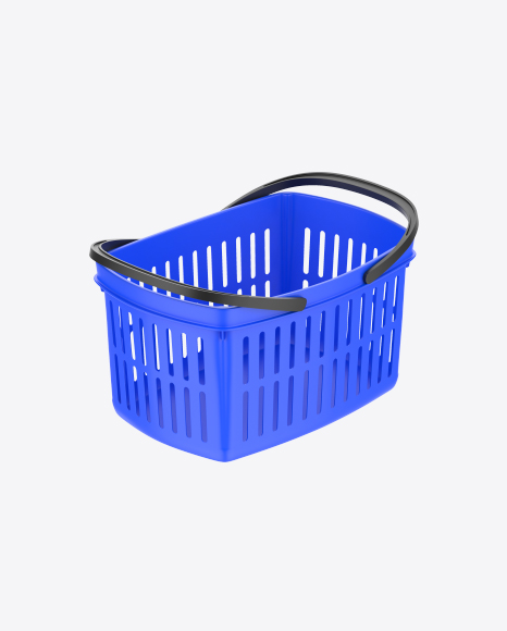 Blue Shopping Basket PNG