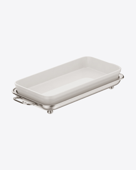 Metal Serving Tray with Dish PNG