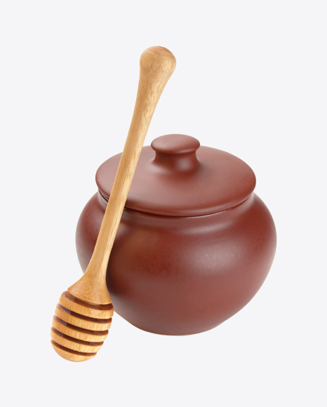 Pot with Honey Dipper PNG