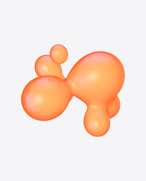 Orange Metaball Element PNG