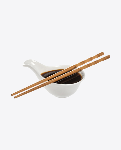 Soy Sauce with Wooden Sticks PNG