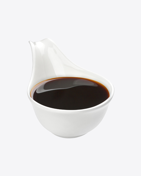 Soy Sauce in White Ceramic Spoon PNG